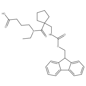 4-(N-ethyl-1-{1-[({[(9H-fluoren-9-yl)methoxy]carbonyl}amino)methyl]cyclopentyl}formamido)butanoic acid结构式