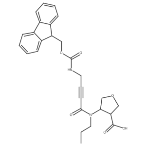 4-[4-({[(9H-fluoren-9-yl)methoxy]carbonyl}amino)-N-propylbut-2-ynamido]oxolane-3-carboxylic acid Structure