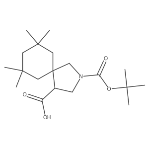 2-[(Tert-butoxy)carbonyl]-7,7,9,9-tetramethyl-2-azaspiro[4.5]decane-4-carboxylic acid结构式