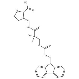 3-{[3-({[(9H-fluoren-9-yl)methoxy]carbonyl}amino)-2,2-difluoropropanamido]methyl}oxolane-2-carboxylic acid Structure