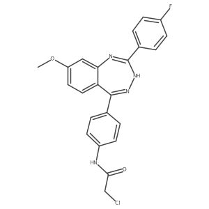 2-Chloro-N-{4-[2-(4-fluorophenyl)-8-methoxy-3H-1,3,4-benzotriazepin-5-yl]phenyl}acetamide Structure