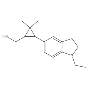 rac-[(1R,3R)-3-(1-ethyl-2,3-dihydro-1H-indol-5-yl)-2,2-dimethylcyclopropyl]methanamine结构式