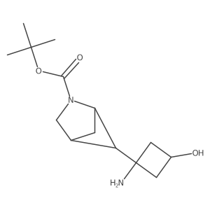 tert-butyl (1S,4R)-5-(1-amino-3-hydroxycyclobutyl)-2-azabicyclo[2.1.1]hexane-2-carboxylate结构式