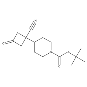 Tert-butyl 4-(1-cyano-3-oxocyclobutyl)piperidine-1-carboxylate结构式