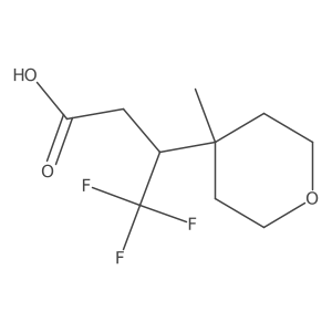 4,4,4-Trifluoro-3-(4-methyloxan-4-yl)butanoic acid Structure