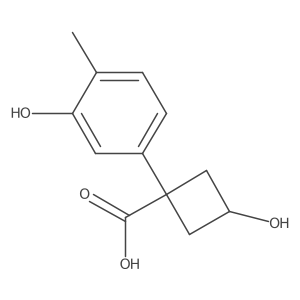 3-Hydroxy-1-(3-hydroxy-4-methylphenyl)cyclobutane-1-carboxylic acid Structure