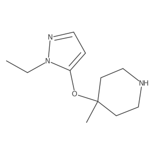 4-[(1-ethyl-1H-pyrazol-5-yl)oxy]-4-methylpiperidine结构式