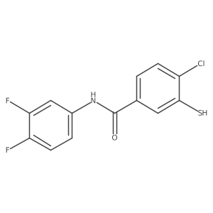 4-Chloro-N-(3,4-difluorophenyl)-3-mercaptobenzamide结构式
