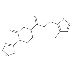 4-[3-(3-Methylthiophen-2-yl)propanoyl]-1-(1,3-thiazol-2-yl)piperazin-2-one结构式