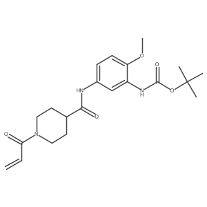 tert-butyl N-{2-methoxy-5-[1-(prop-2-enoyl)piperidine-4-amido]phenyl}carbamate Structure