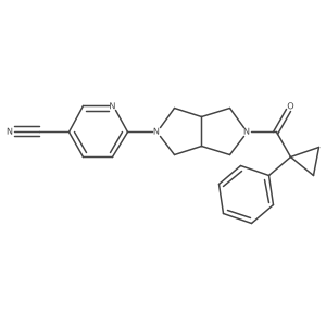 6-[5-(1-Phenylcyclopropanecarbonyl)-octahydropyrrolo[3,4-c]pyrrol-2-yl]pyridine-3-carbonitrile Structure