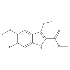 CCc1c(C(=O)OC)[nH]c2cc(F)c(OC)cc12结构式