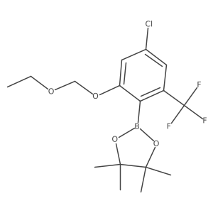 2-[4-Chloro-2-(ethoxymethoxy)-6-(trifluoromethyl)phenyl]-4,4,5,5-tetramethyl-1,3,2-dioxaborolane结构式