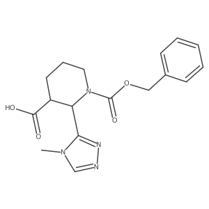 rac-(2R,3S)-1-[(benzyloxy)carbonyl]-2-(4-methyl-4H-1,2,4-triazol-3-yl)piperidine-3-carboxylic acid Structure