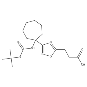 3-[3-(1-{[(Tert-butoxy)carbonyl]amino}cycloheptyl)-1,2,4-oxadiazol-5-yl]propanoic acid结构式