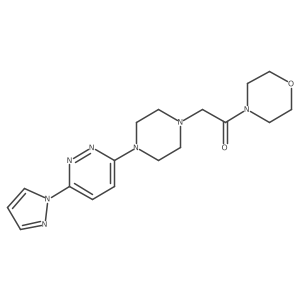 1-(morpholin-4-yl)-2-{4-[6-(1H-pyrazol-1-yl)pyridazin-3-yl]piperazin-1-yl}ethan-1-one结构式