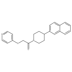 1-[4-(1,8-Naphthyridin-2-yl)piperidin-1-yl]-2-(pyridin-4-ylsulfanyl)ethan-1-one结构式