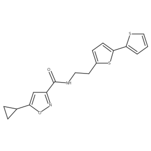 N-(2-{[2,2'-bithiophene]-5-yl}ethyl)-5-cyclopropyl-1,2-oxazole-3-carboxamide结构式