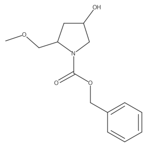 rac-benzyl (2R,4R)-4-hydroxy-2-(methoxymethyl)pyrrolidine-1-carboxylate结构式