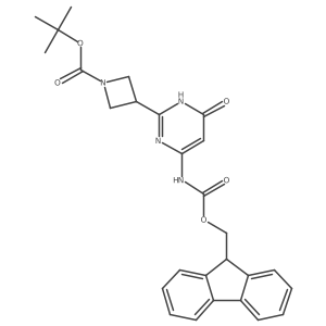 tert-butyl 3-[4-({[(9H-fluoren-9-yl)methoxy]carbonyl}amino)-6-hydroxypyrimidin-2-yl]azetidine-1-carboxylate结构式