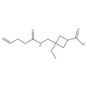 (1s,3s)-3-Methoxy-3-({[(prop-2-en-1-yloxy)carbonyl]amino}methyl)cyclobutane-1-carboxylic acid结构式