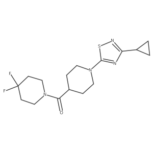 1-(3-Cyclopropyl-1,2,4-thiadiazol-5-yl)-4-(4,4-difluoropiperidine-1-carbonyl)piperidine结构式