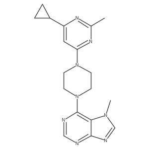 6-[4-(6-cyclopropyl-2-methylpyrimidin-4-yl)piperazin-1-yl]-7-methyl-7H-purine Structure