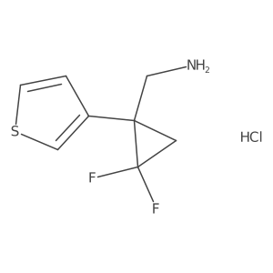 1-[2,2-Difluoro-1-(thiophen-3-yl)cyclopropyl]methanamine hydrochloride结构式