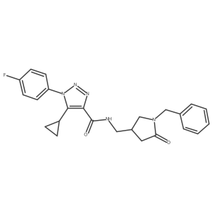 N-[(1-benzyl-5-oxopyrrolidin-3-yl)methyl]-5-cyclopropyl-1-(4-fluorophenyl)-1H-1,2,3-triazole-4-carboxamide结构式