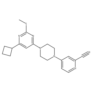 4-{4-[6-Cyclobutyl-2-(methylsulfanyl)pyrimidin-4-yl]piperazin-1-yl}pyridine-2-carbonitrile Structure
