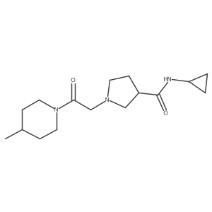 N-cyclopropyl-1-[2-(4-methylpiperidin-1-yl)-2-oxoethyl]pyrrolidine-3-carboxamide结构式