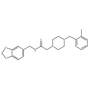 N-[(2H-1,3-benzodioxol-5-yl)methyl]-2-{4-[(3-methylpyridin-2-yl)methyl]piperazin-1-yl}acetamide Structure