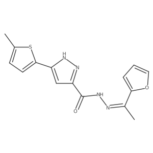 N'-(1-(Furan-2-yl)ethylidene)-3-(5-methylthiophen-2-yl)-1H-pyrazole-5-carbohydrazide结构式