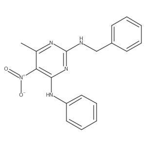 N2-benzyl-6-methyl-5-nitro-N4-phenylpyrimidine-2,4-diamine Structure