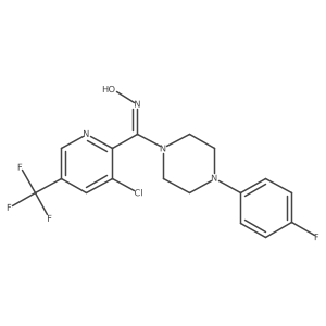 [3-Chloro-5-(trifluoromethyl)-2-pyridinyl][4-(4-fluorophenyl)piperazino]methanone oxime结构式
