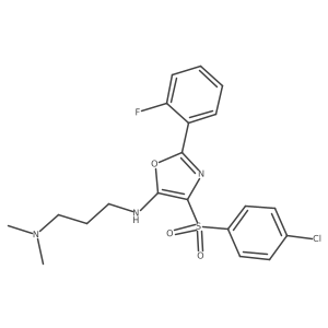 N1-(4-((4-chlorophenyl)sulfonyl)-2-(2-fluorophenyl)oxazol-5-yl)-N3,N3-dimethylpropane-1,3-diamine结构式