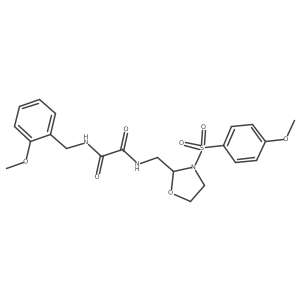 N-[[3-(4-methoxyphenyl)sulfonyloxazolidin-2-yl]methyl]-N''-o-anisyl-oxamide Structure