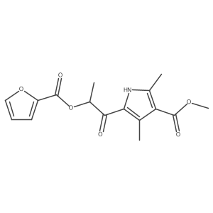 methyl 5-[2-(furan-2-carbonyloxy)propanoyl]-2,4-dimethyl-1H-pyrrole-3-carboxylate Structure