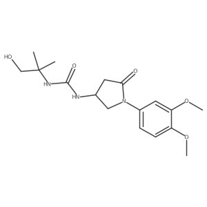 1-[1-(3,4-Dimethoxyphenyl)-5-oxopyrrolidin-3-yl]-3-(1-hydroxy-2-methylpropan-2-yl)urea结构式