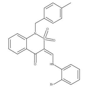 (3E)-3-{[(2-bromophenyl)amino]methylene}-1-(4-methylbenzyl)-1H-2,1-benzothiazin-4(3H)-one 2,2-dioxide Structure