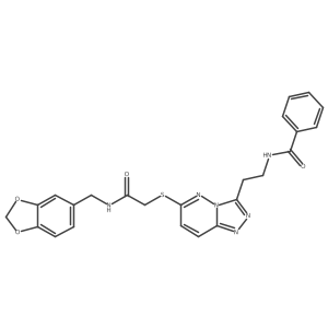 N-(2-(6-((2-((benzo[d][1,3]dioxol-5-ylmethyl)amino)-2-oxoethyl)thio)-[1,2,4]triazolo[4,3-b]pyridazin-3-yl)ethyl)benzamide Structure