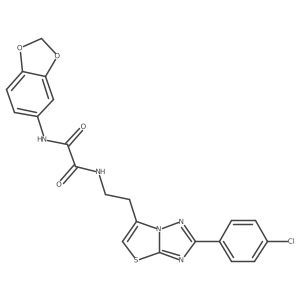 N1-(benzo[d][1,3]dioxol-5-yl)-N2-(2-(2-(4-chlorophenyl)thiazolo[3,2-b][1,2,4]triazol-6-yl)ethyl)oxalamide Structure