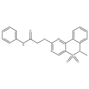 2-((6-methyl-5,5-dioxido-6H-benzo[c]pyrimido[4,5-e][1,2]thiazin-2-yl)thio)-N-phenylacetamide结构式