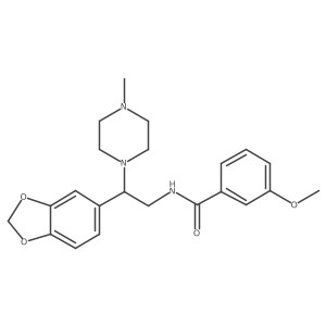 N-(2-(benzo[d][1,3]dioxol-5-yl)-2-(4-methylpiperazin-1-yl)ethyl)-3-methoxybenzamide结构式
