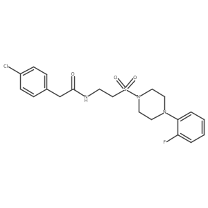 2-(4-chlorophenyl)-N-(2-((4-(2-fluorophenyl)piperazin-1-yl)sulfonyl)ethyl)acetamide结构式