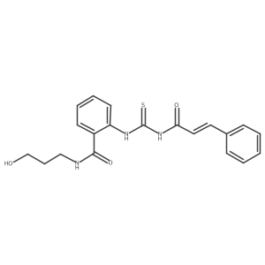 N-(3-Hydroxypropyl)-2-[[[(1-oxo-3-phenyl-2-propen-1-yl)amino]thioxomethyl]amino]benzamide结构式