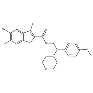 5-chloro-N-[2-(4-methoxyphenyl)-2-(morpholin-4-yl)ethyl]-3,6-dimethyl-1-benzofuran-2-carboxamide结构式