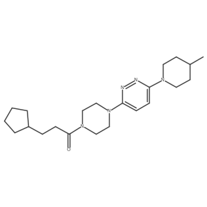 3-Cyclopentyl-1-(4-(6-(4-methylpiperidin-1-yl)pyridazin-3-yl)piperazin-1-yl)propan-1-one结构式