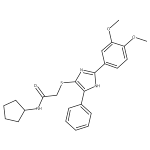 N-cyclopentyl-2-((2-(3,4-dimethoxyphenyl)-5-phenyl-1H-imidazol-4-yl)thio)acetamide Structure