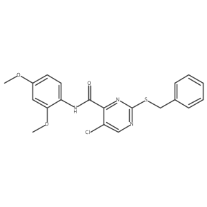 2-(benzylsulfanyl)-5-chloro-N-(2,4-dimethoxyphenyl)-4-pyrimidinecarboxamide结构式